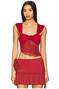 view 1 of 6 Flower Top in Red