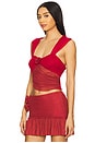 view 3 of 6 Flower Top in Red