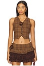 view 1 of 4 Rosette Wool Vest in Brown