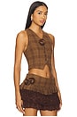 view 2 of 4 Rosette Wool Vest in Brown