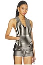 view 2 of 5 Midway Canopy Halter Hood Top in Stripe