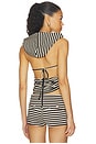 view 3 of 5 Midway Canopy Halter Hood Top in Stripe