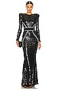 view 1 of 4 Super Rad Sequin Gown in Black/white