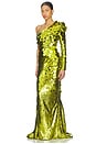 view 3 of 5 The Shimmer Is A Prism Gown in Lime