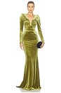 view 1 of 3 ROBE DE SOIRÉE EN VELOURS THE BLOOM in Olive