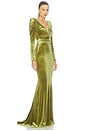 view 2 of 3 ROBE DE SOIRÉE EN VELOURS THE BLOOM in Olive