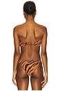 view 3 of 4 Twisted Bandeau Bikini Top in Brown Zebra