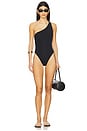 view 2 of 4 Leme Asymmetric One Piece Swimsuit in Black