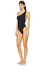view 3 of 4 Leme Asymmetric One Piece Swimsuit in Black