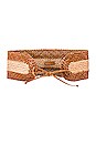 view 1 of 2 Woven Wide Waist Belt in Tan Sand
