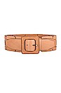 view 1 of 3 Square Link Wide Waist Belt in Saddle Tan