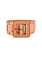 view 3 of 3 Square Link Wide Waist Belt in Saddle Tan