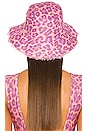 view 2 of 4 Reversible Frayed Bucket Hat in Purple Leopard