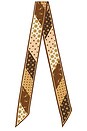 view 1 of 2 Printed Silk Ribbon Scarf in Chevron Chocolate
