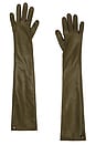 view 1 of 2 GUANTES LEATHER LONG  in Olive