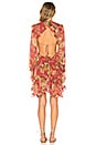 view 4 of 4 Melody Lace Up Short Dress in Burgundy Floral