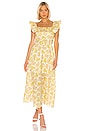 view 1 of 3 Goldie Ruffle Neck Long Dress in Citrus Floral