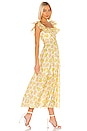view 2 of 3 Goldie Ruffle Neck Long Dress in Citrus Floral
