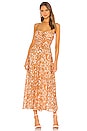 view 1 of 3 Peggy Off Shoulder Tie Dress in Orange Paisley