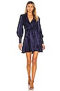 view 1 of 3 Silk Wrap Mini Dress in Indigo