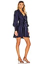 view 2 of 3 Silk Wrap Mini Dress in Indigo