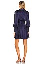 view 3 of 3 Silk Wrap Mini Dress in Indigo