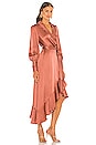 view 2 of 3 Silk Wrap Midi Dress in Rose