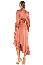 view 3 of 3 Silk Wrap Midi Dress in Rose