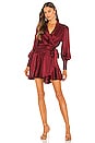 view 1 of 3 Silk Wrap Mini Dress in Berry