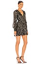 view 2 of 4 Lurex Wrap Mini Dress in Black & Gold