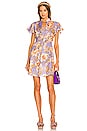 view 1 of 4 Rosa Flutter Mini Dress in Lilac Peony Floral