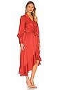 view 2 of 3 Silk Wrap Midi Dress in Crimson