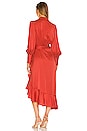 view 3 of 3 Silk Wrap Midi Dress in Crimson