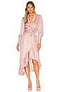 view 1 of 3 Silk Wrap Midi Dress in Latte