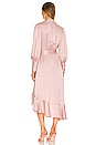 view 3 of 3 Silk Wrap Midi Dress in Latte