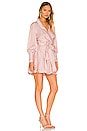 view 2 of 4 Silk Wrap Mini Dress in Latte