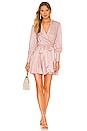 view 4 of 4 Silk Wrap Mini Dress in Latte