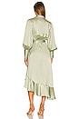 view 3 of 3 Silk Wrap Midi Dress in Sage