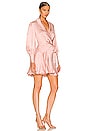 view 2 of 3 Silk Wrap Mini Dress in Blush