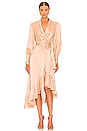 view 1 of 3 SILK WRAP MIDI ドレス in Creme