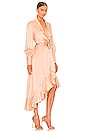 view 2 of 3 SILK WRAP MIDI ドレス in Creme
