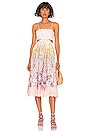 view 1 of 3 Scallop Midi Dress in Peach Gradient Floral
