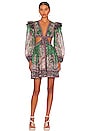 view 1 of 3 Ruffle Mini Dress in Teal Paisley