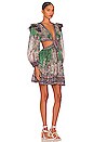 view 2 of 3 Ruffle Mini Dress in Teal Paisley