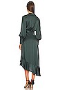 view 3 of 3 Silk Wrap Midi Dress in Bottle Green