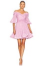 view 1 of 3 Pleated Off Shoulder Mini Dress in Lilac
