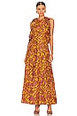 view 2 of 3 Tiggy Halter Maxi Dress in Yellow & Peach Paisley