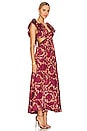 view 2 of 3 Tiggy Frill Shoulder Maxi Dress in Pink & Peach Paisley