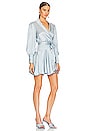 view 2 of 3 Silk Wrap Mini Dress in Ice Blue
