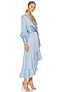 view 2 of 4 Silk Wrap Midi Dress in Sky